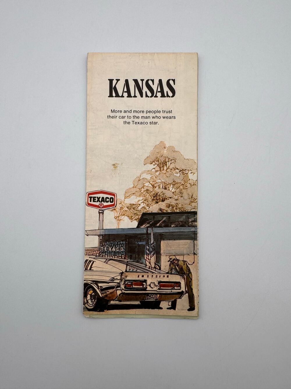 Vintage Texaco Kansas State Fold Out Map Travel Topeka Wichita Kansas City